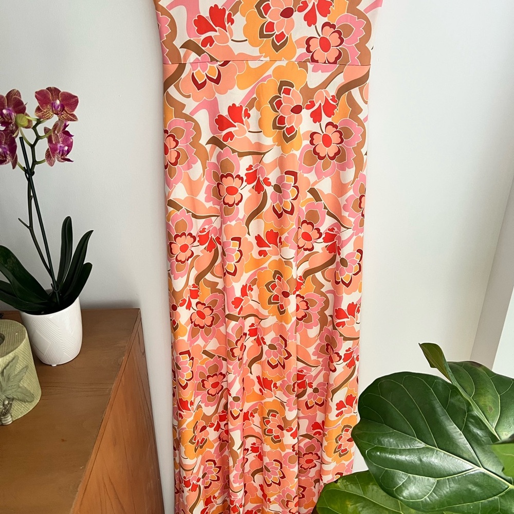 AFRM Orange Pink Floral Maxi Dress - Picture 9 of 10